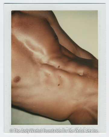 Nude model (male), 1977 Polaroid Polacolor Type 108. 4.25" x 3.375"