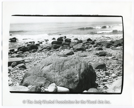Rocks on the beach, undated gelatin silver print. 8" x 10"
