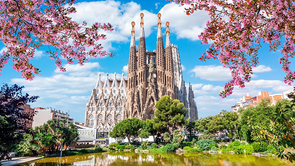 Barcelona Spain colorful cathedral